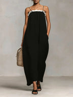 Mirelle™ | Maxi Jurk met Kleurblokken en Spaghettibandjes
