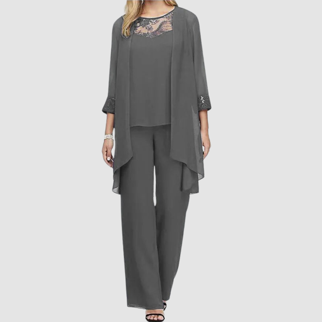 Iva™ Elegante Drie-Delige Set | Gecoördineerde Top, Jas en Broek