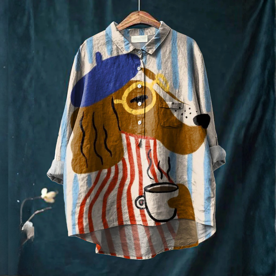 Vespera™ | Tijdloos Linnen Shirt met Patroon