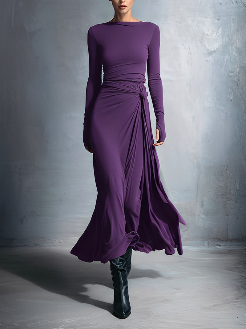 Naiara ❘ Maxi-jurk met zijden knoop