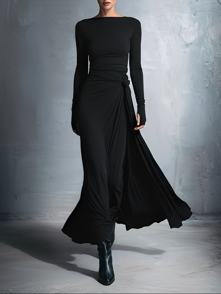 Naiara ❘ Maxi-jurk met zijden knoop