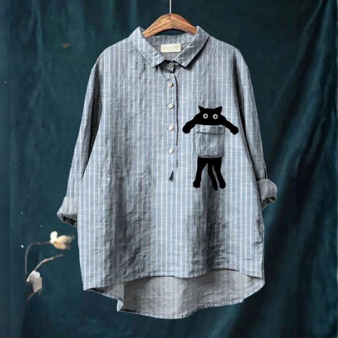Isolde™ | Tijdloze Linnen Blouse met Print