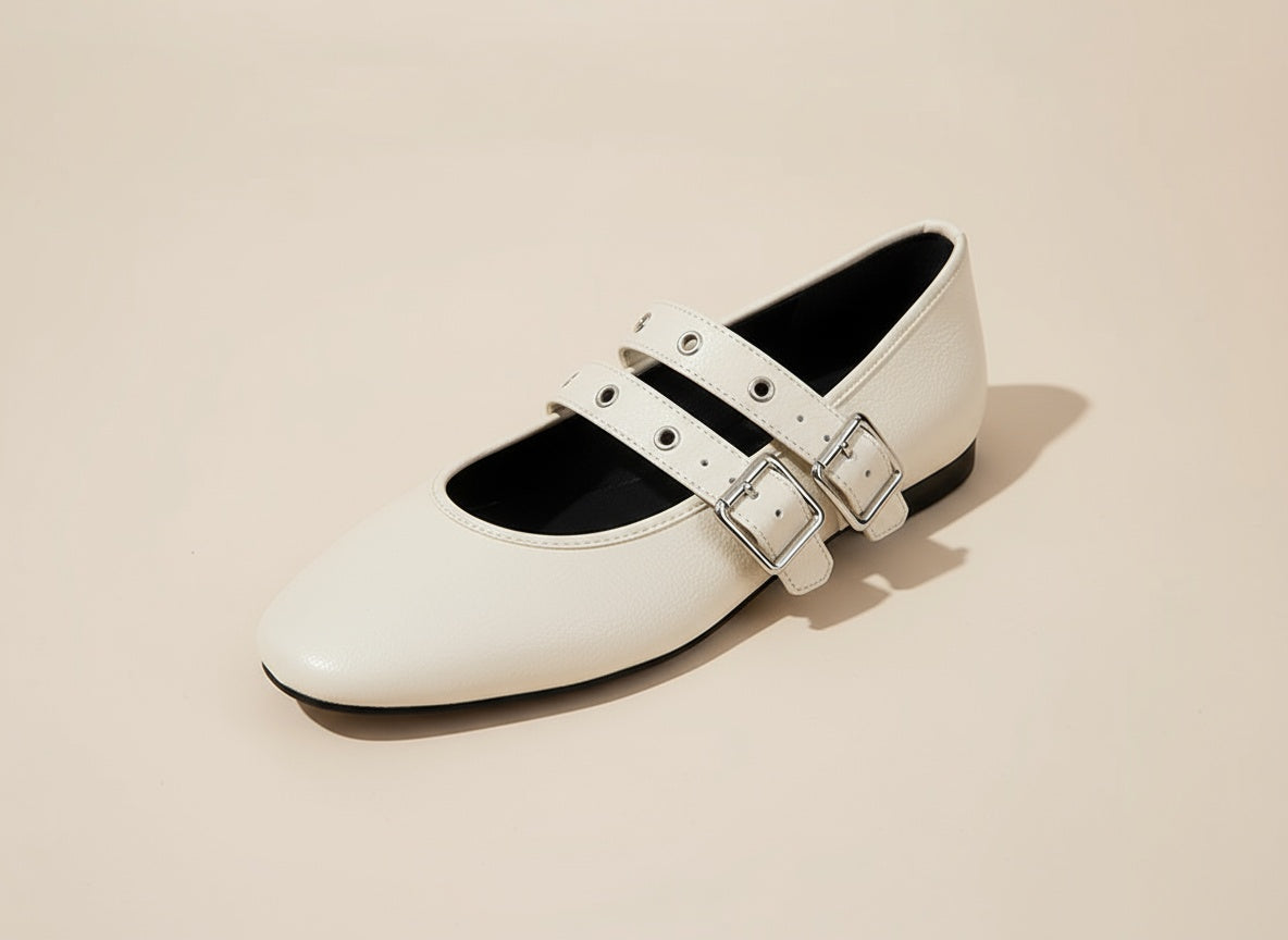 Ivy | Dubbele Gesp Ballerina's