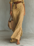 Camille™ | Maxi Jurk met Revers en Tailleceintuur