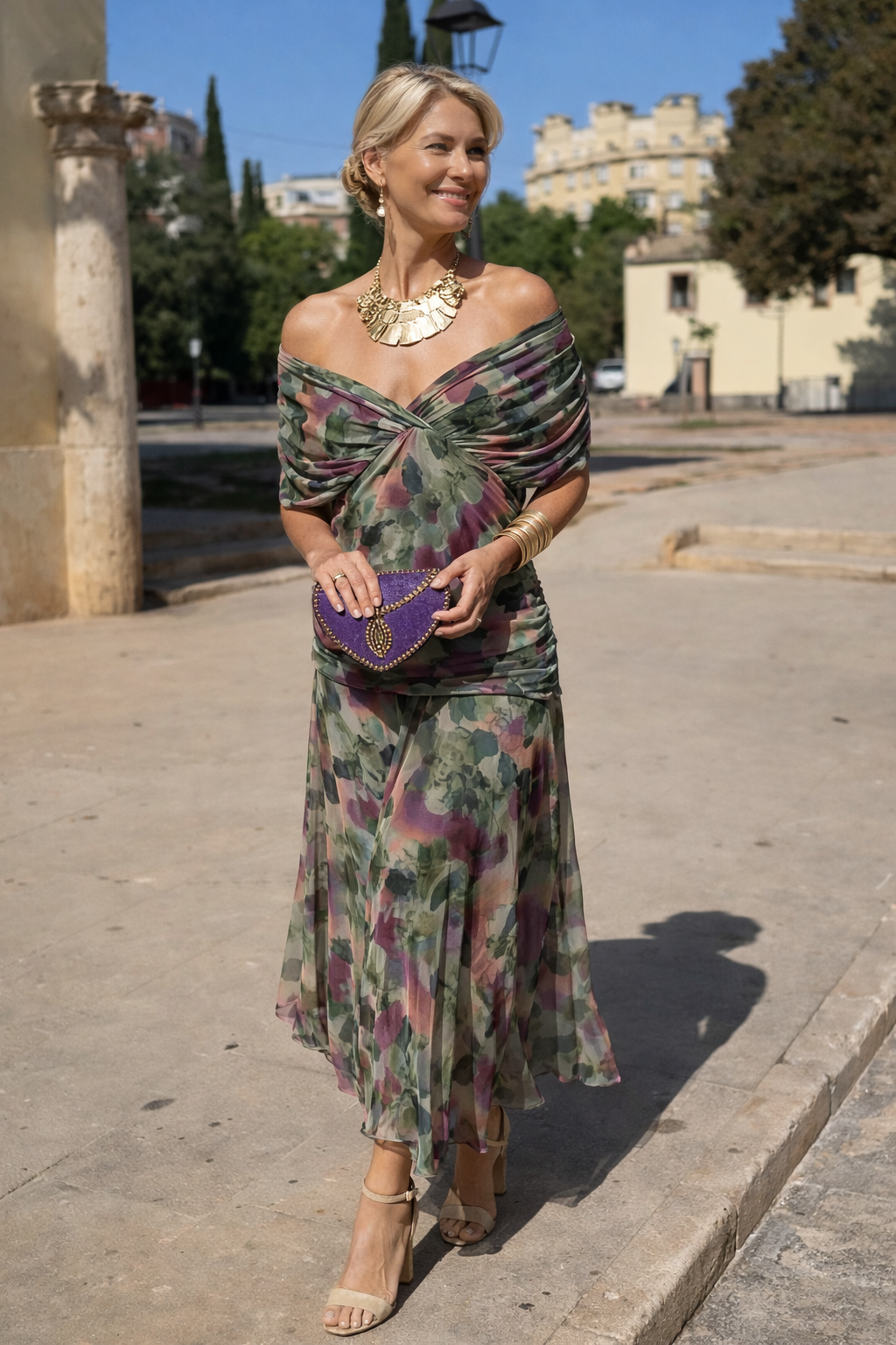 Elegante Maxi Feestjurk met V-hals