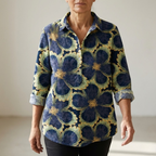 Soleil™ | Tijdloze Linnen Blouse met Print