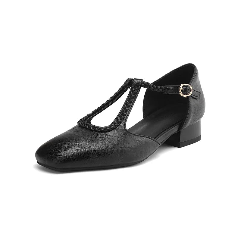 Estelle | Retro Lederen Ballerina's