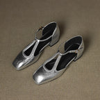 Estelle | Retro Lederen Ballerina's
