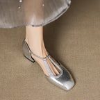 Estelle | Retro Lederen Ballerina's