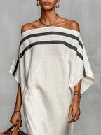 Aveline™ | Off-Shoulder Maxi Jurk met Vleermuismouwen