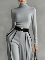 Vera™ || Elegante set met contrastdetail