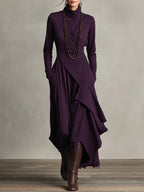 Malva | Maxi Jurk met Hoge Hals