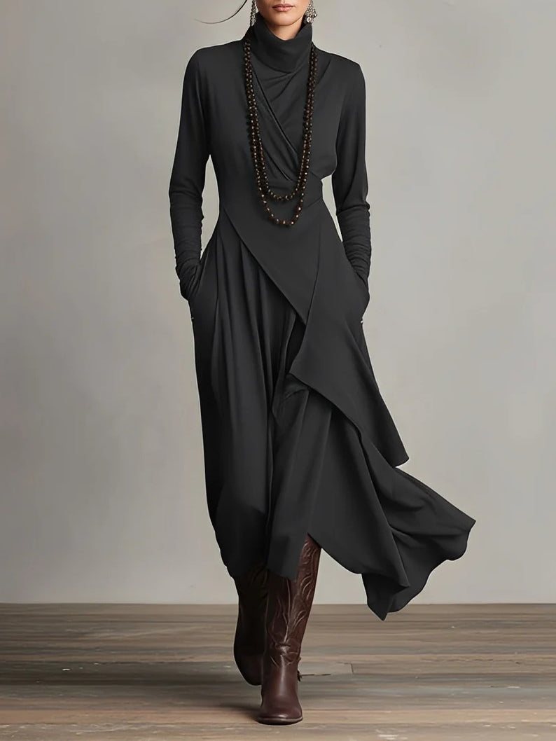 Malva | Maxi Jurk met Hoge Hals