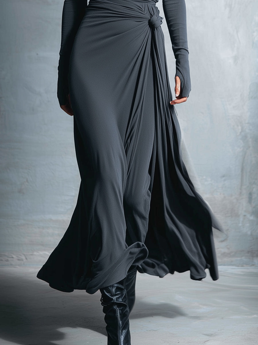 Naiara ❘ Maxi-jurk met zijden knoop