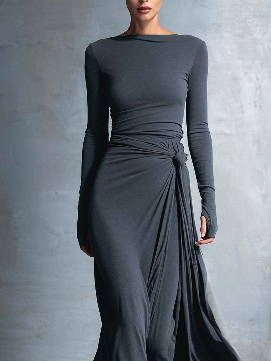 Naiara ❘ Maxi-jurk met zijden knoop
