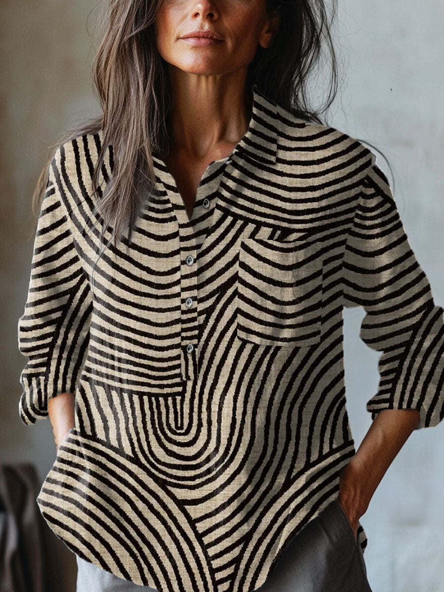 Gisella™ | Verfijnde Linnen Blouse met Print