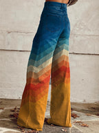 Léa - Retro Zigzag Elegant Broek