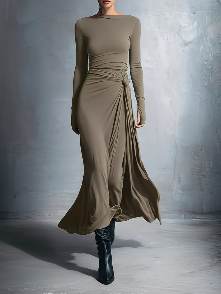 Naiara ❘ Maxi-jurk met zijden knoop